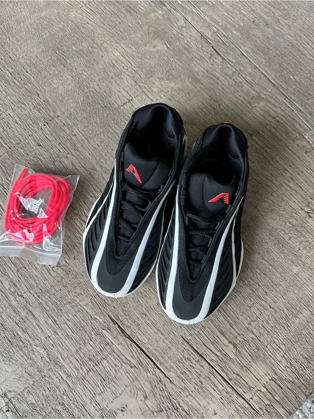 Basketball adidas Kids Black and White Sneakers with Red Logo